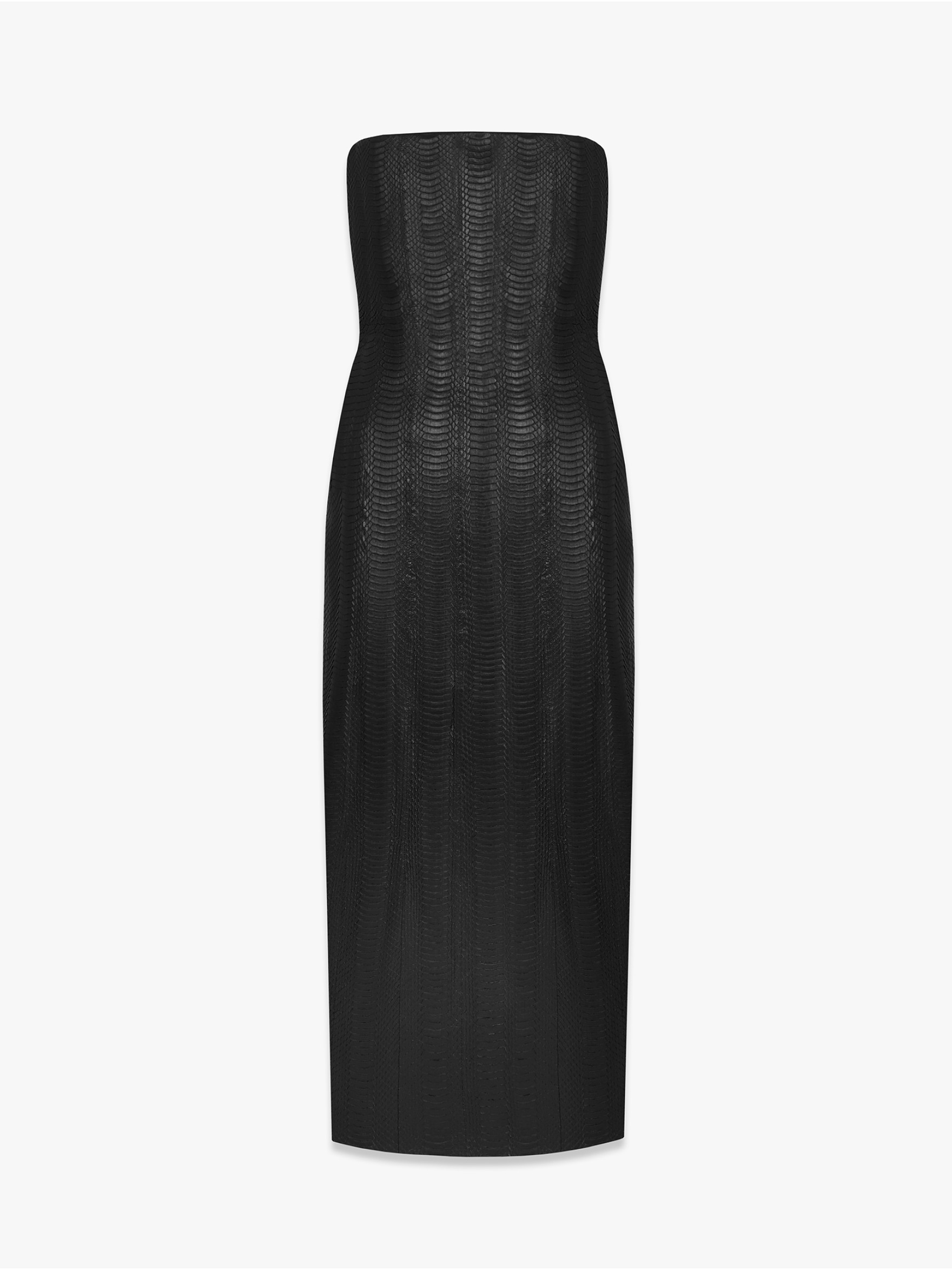 Платье миди бюстье из кожи змеи