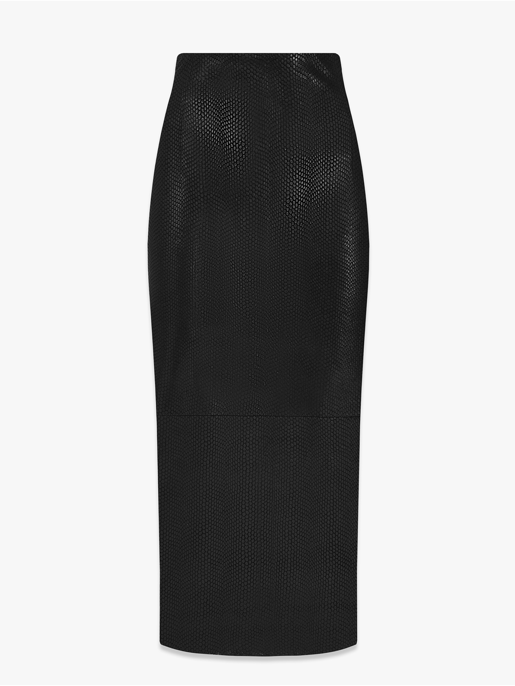 Юбка миди из кожи с тиснением