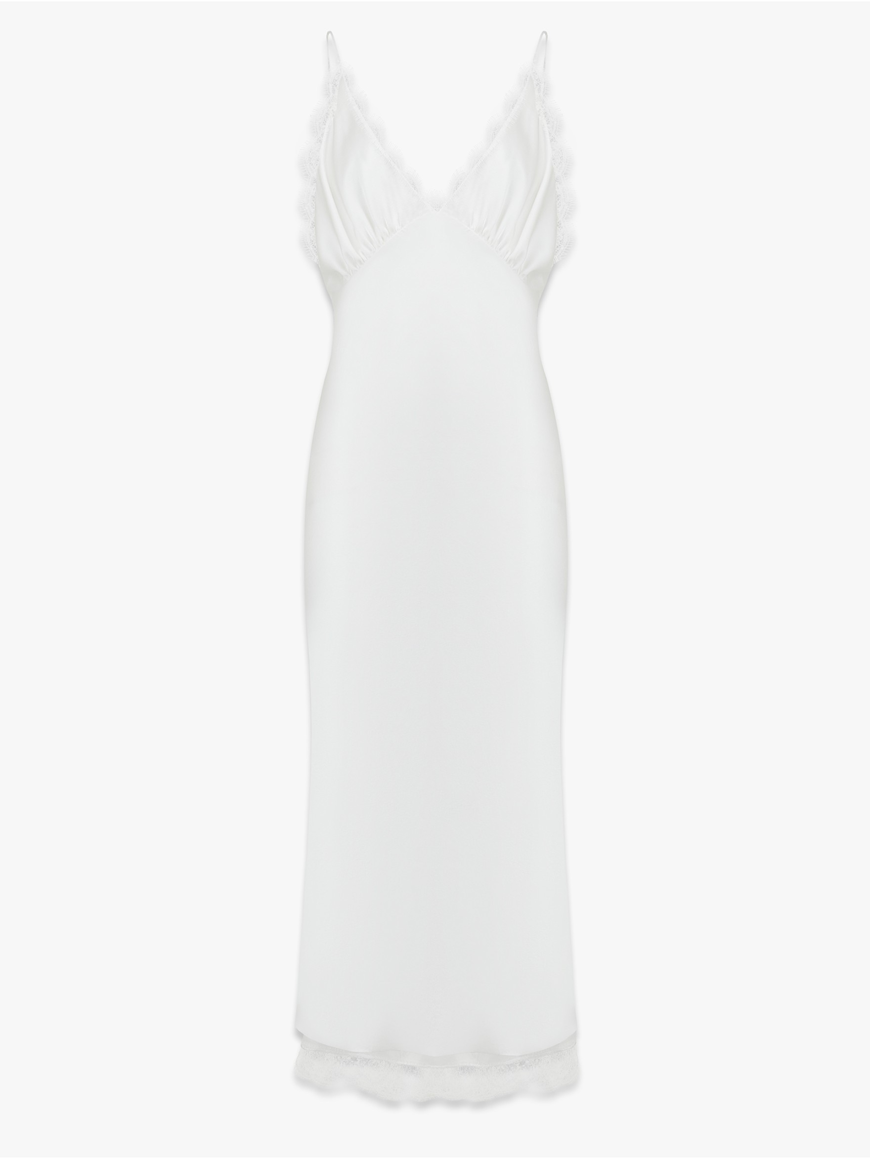 Миди платье комбинация из шелка и кружева 