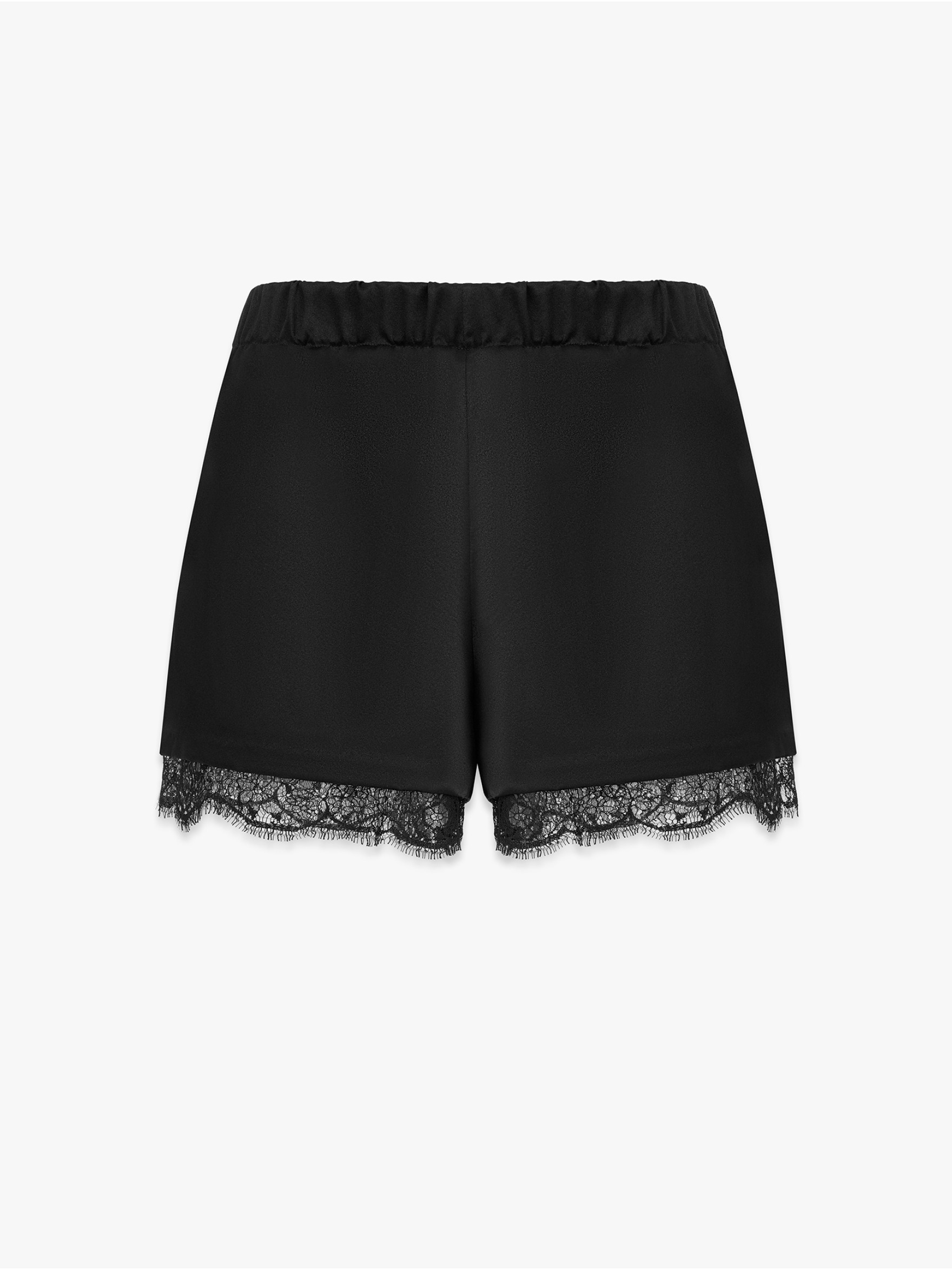Мини шорты из шелка и кружева 