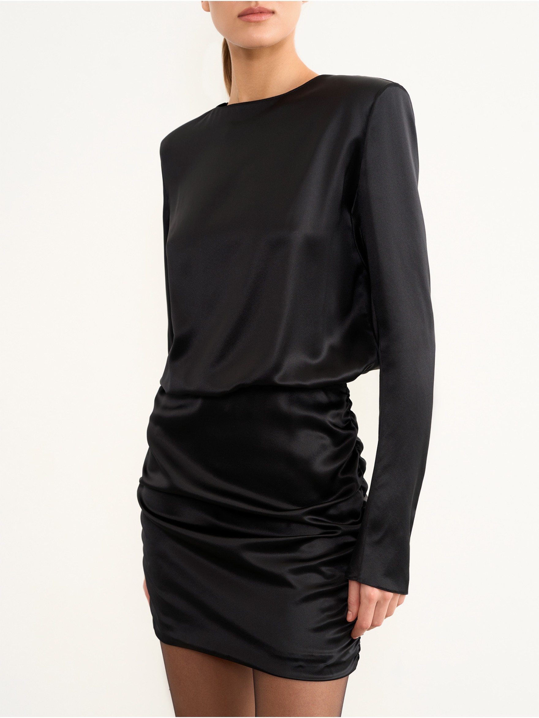 Платье мини из атласного шелка