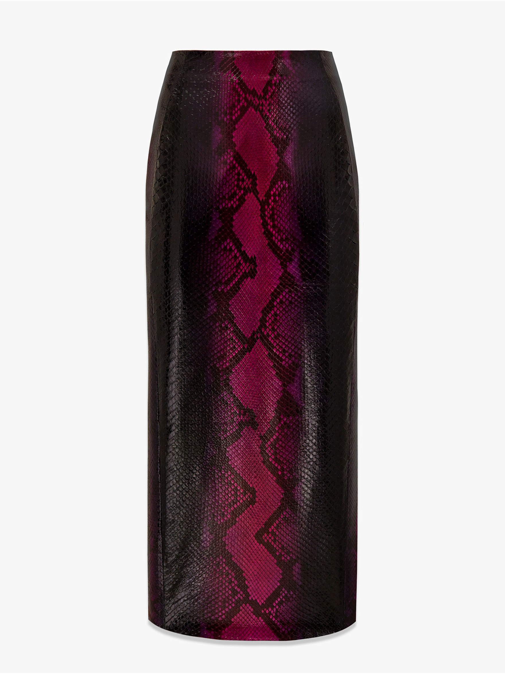 Силуэтная миди юбка из кожи питона