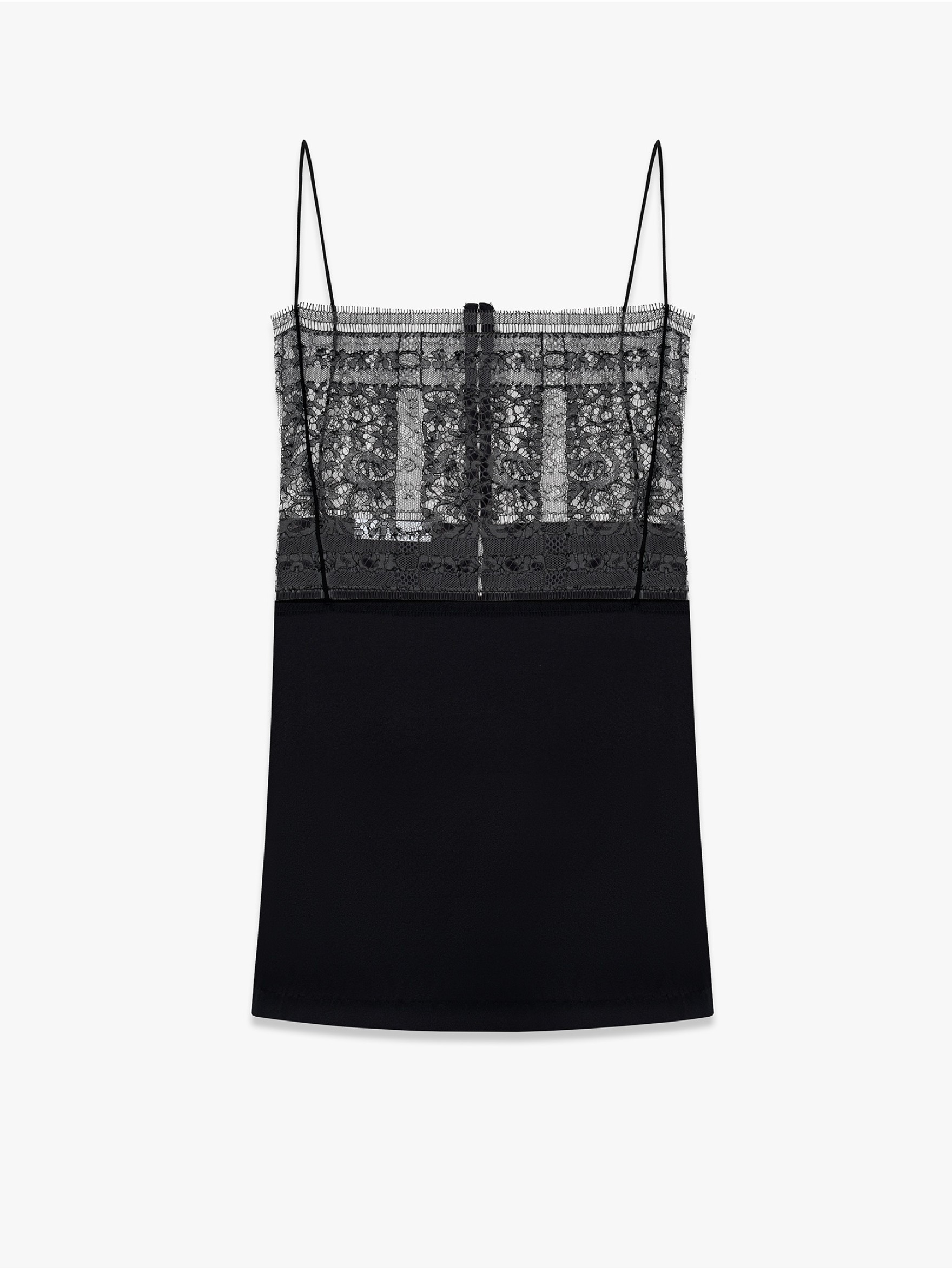 Топ из шелка и кружева на бретелях