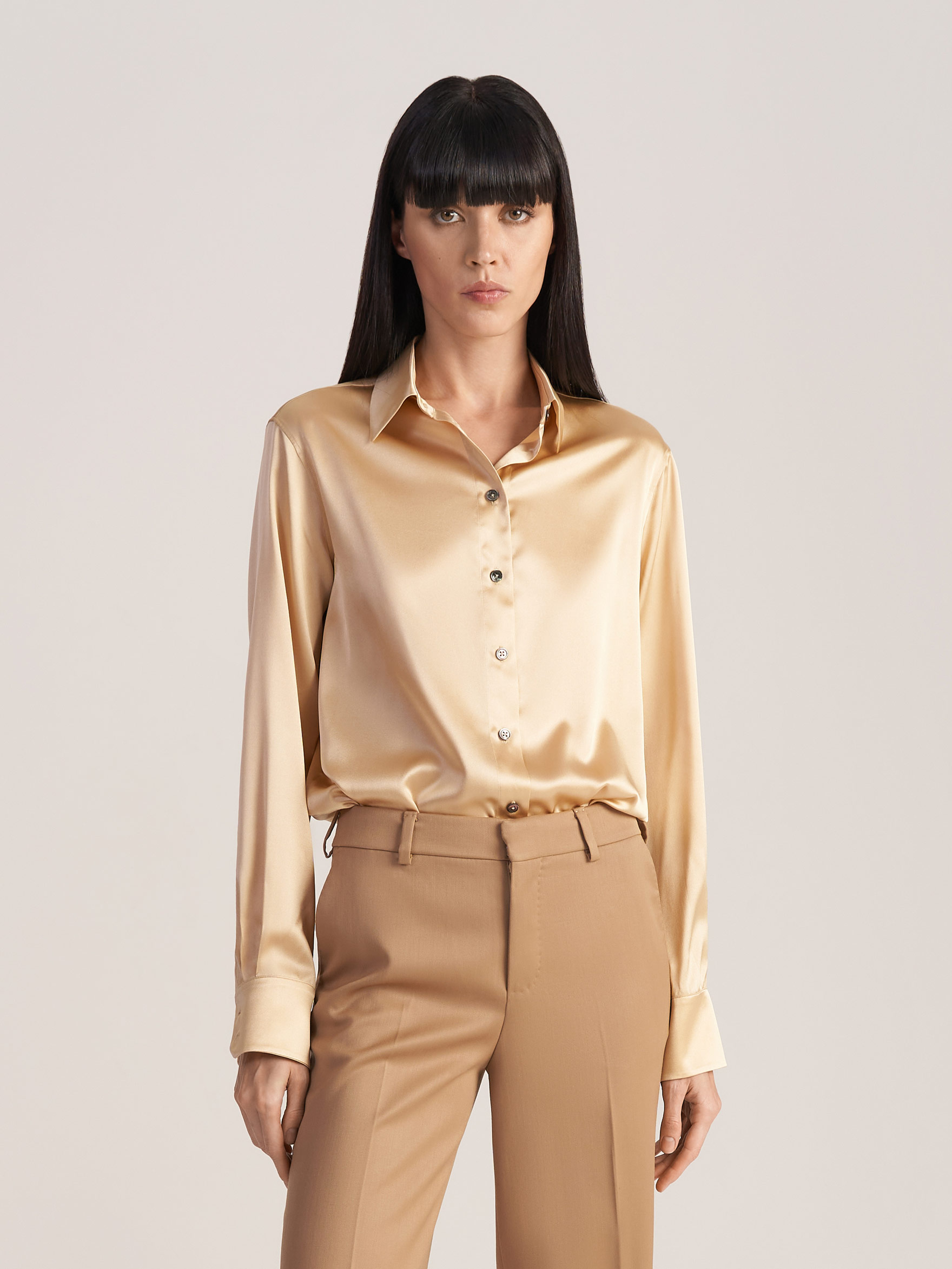 Рубашка из атласного шелка