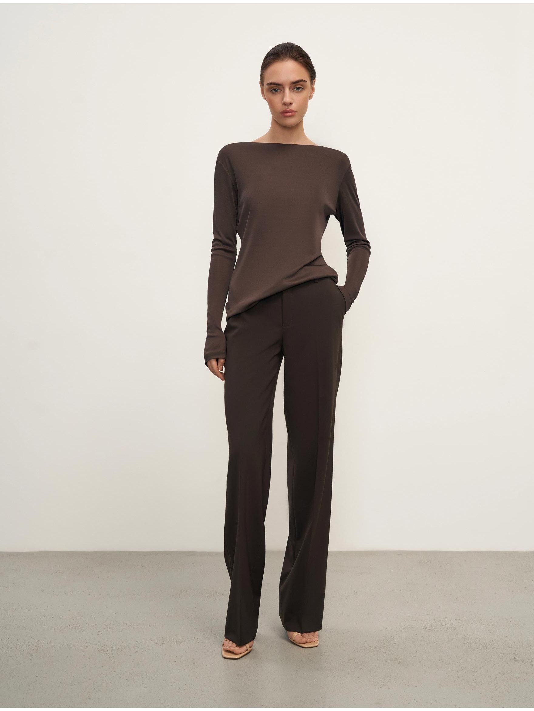 Лонгслив из шёлкового трикотажа