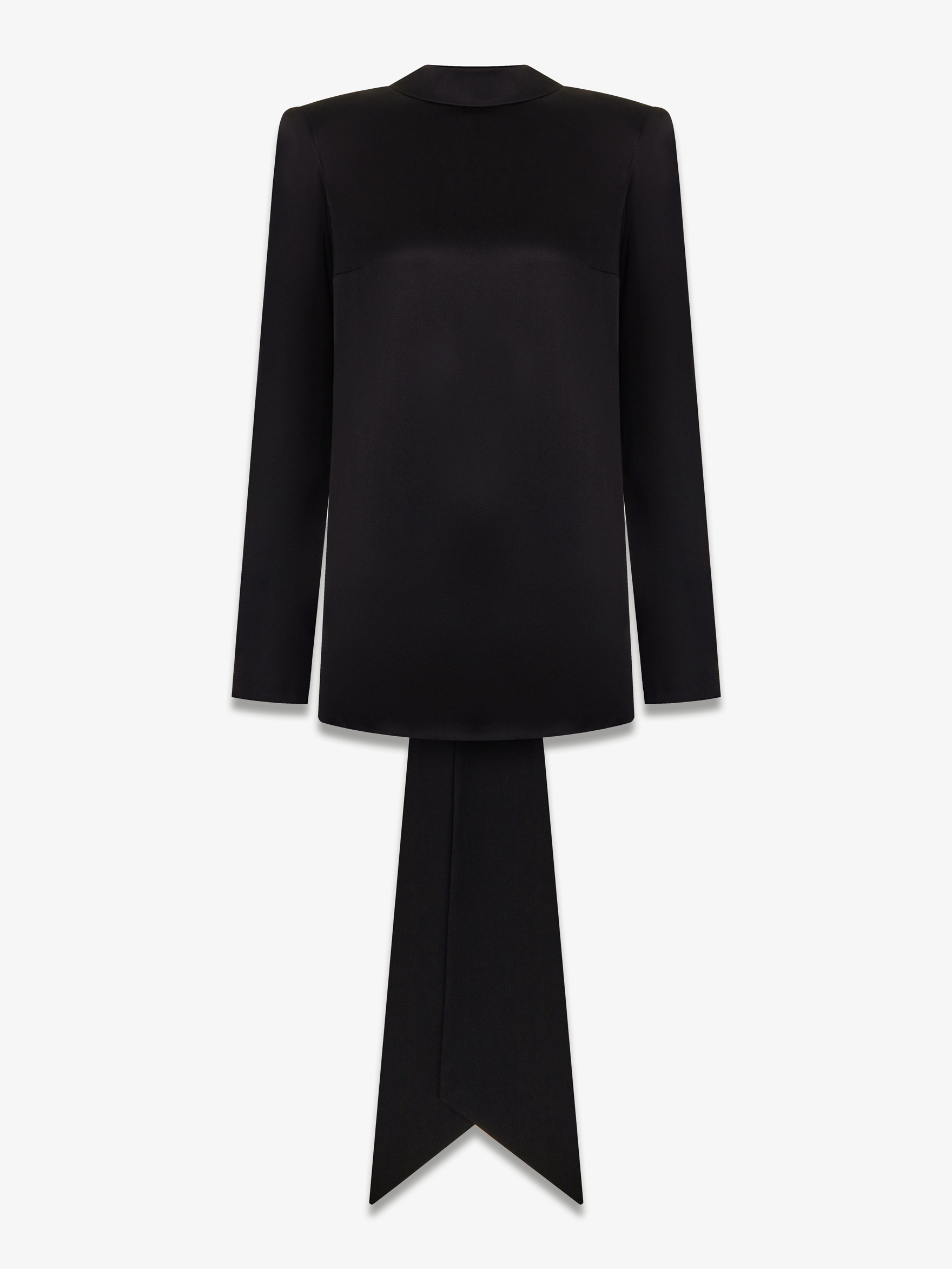 Блуза из атласного шелка с лентами