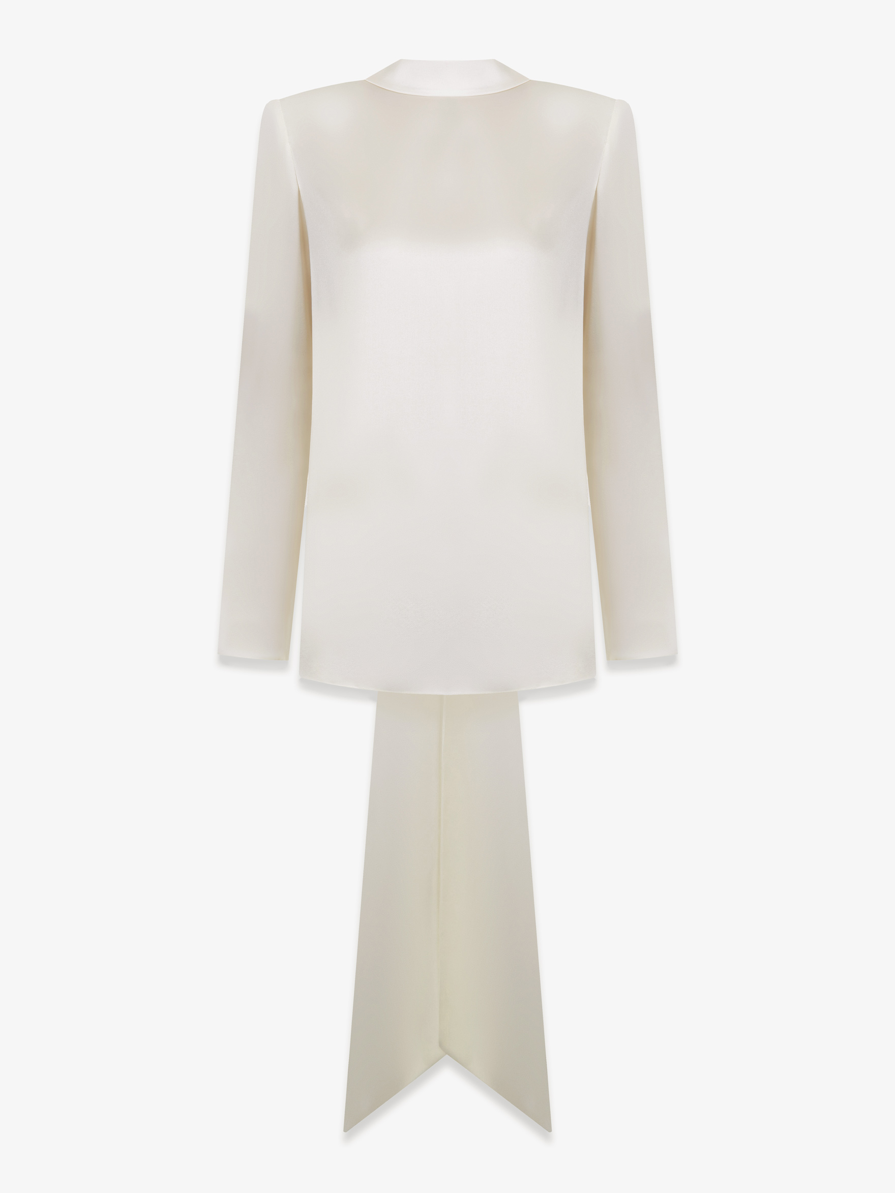 Блуза из атласного шелка с лентами