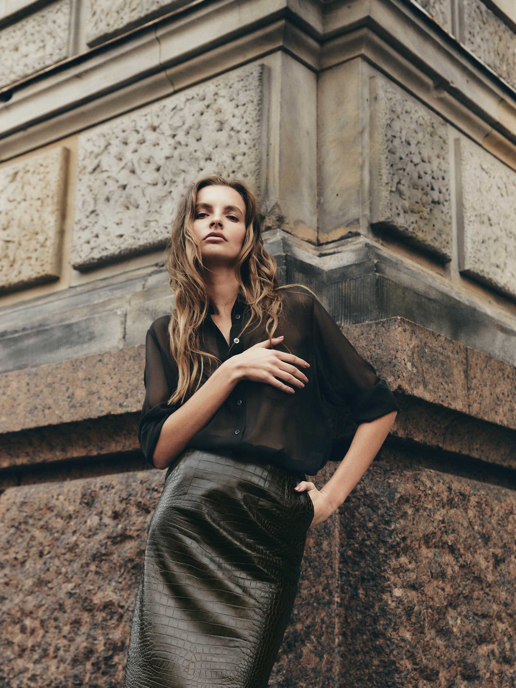 Рубашка из шелкового шифона