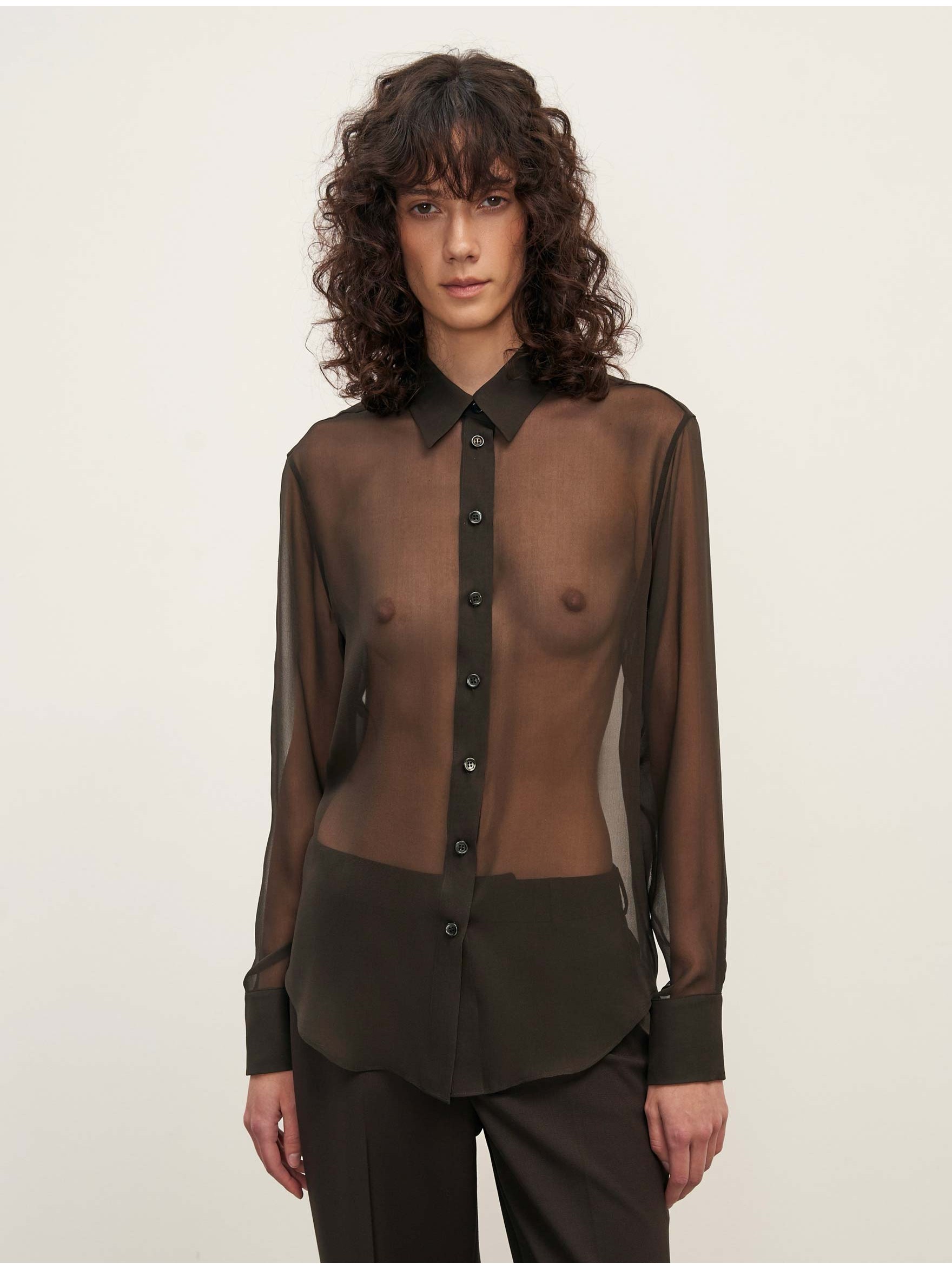 Рубашка из шелкового шифона