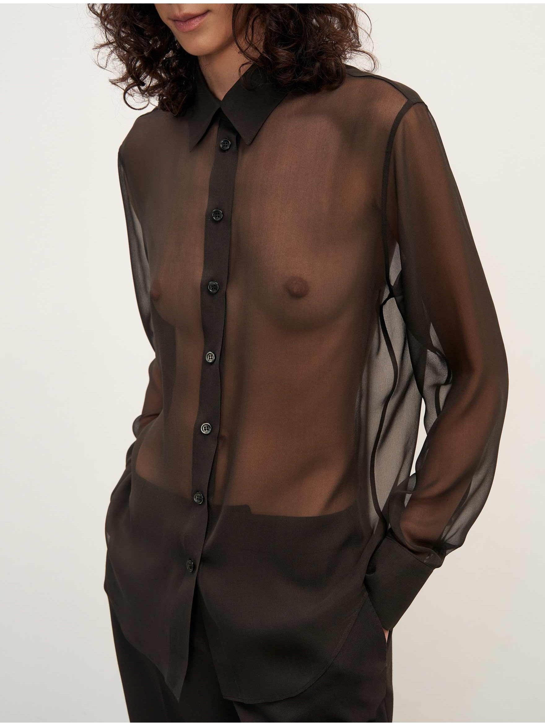 Рубашка из шелкового шифона