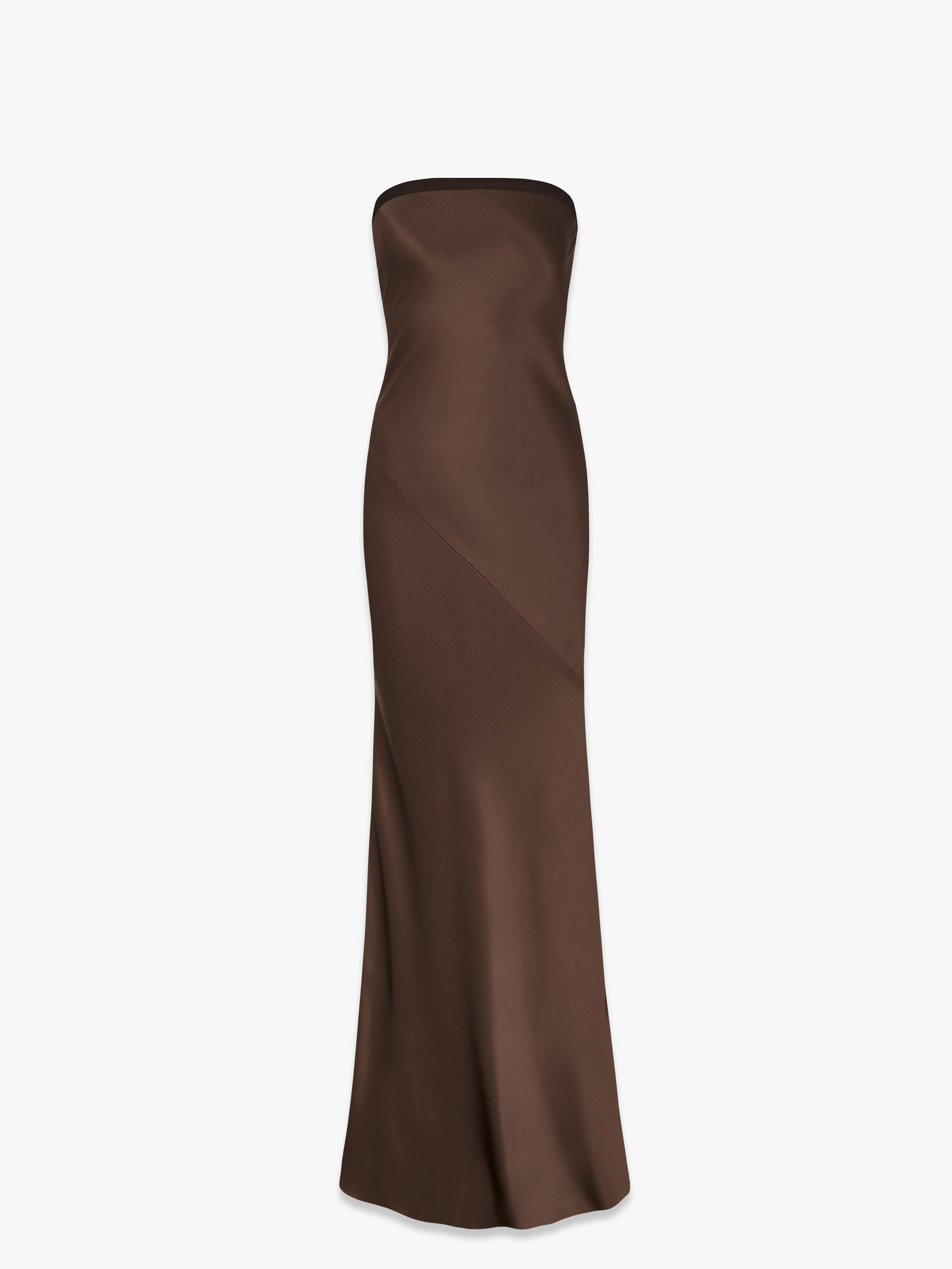 Макси платье-бюстье с открытой спиной из шелка и кожи 