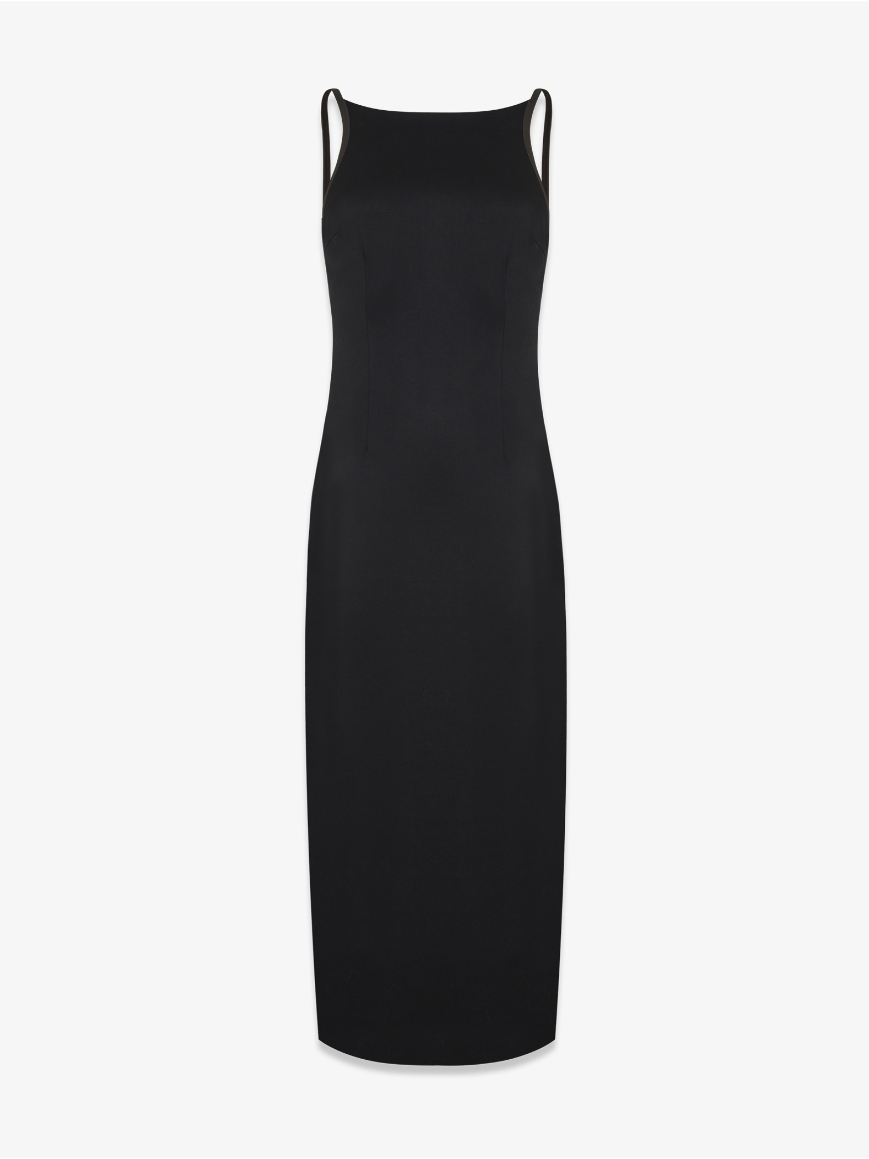 Платье миди из шерсти и кожи