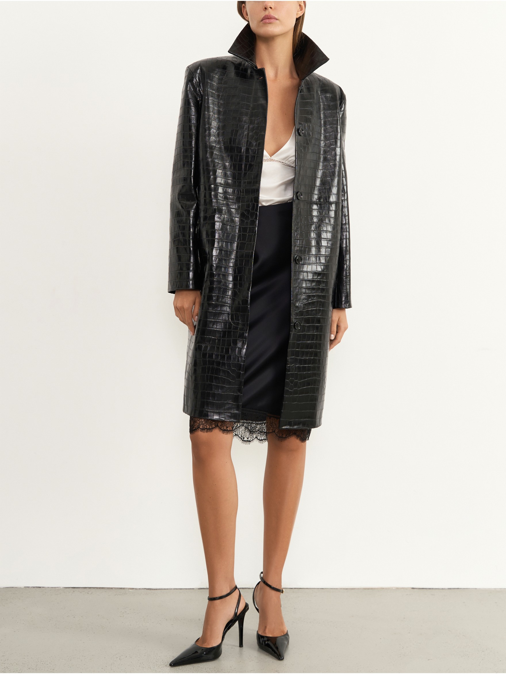 Юбка из шелка и кружева 