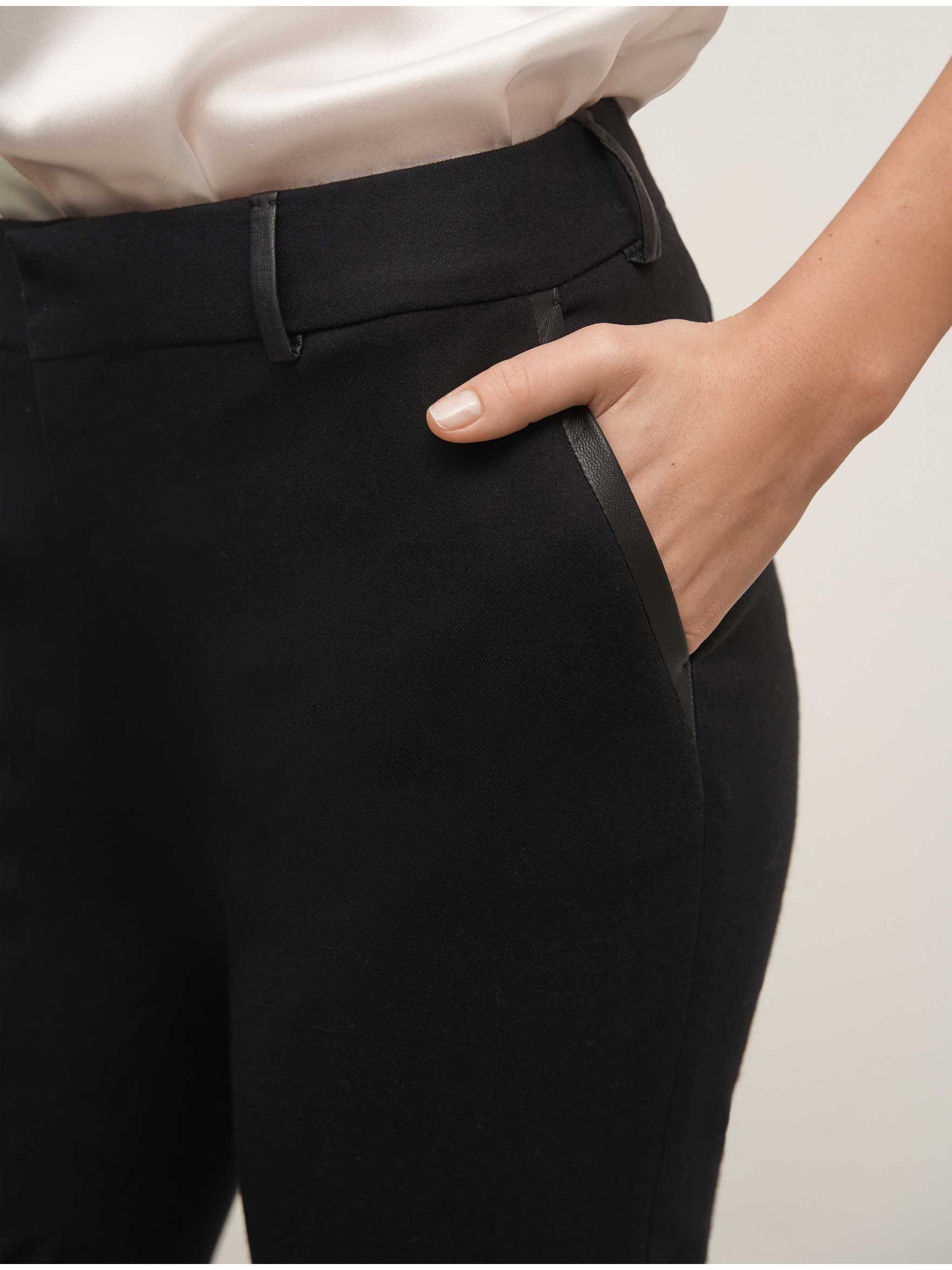 Брюки сигареты из шерсти из кожи