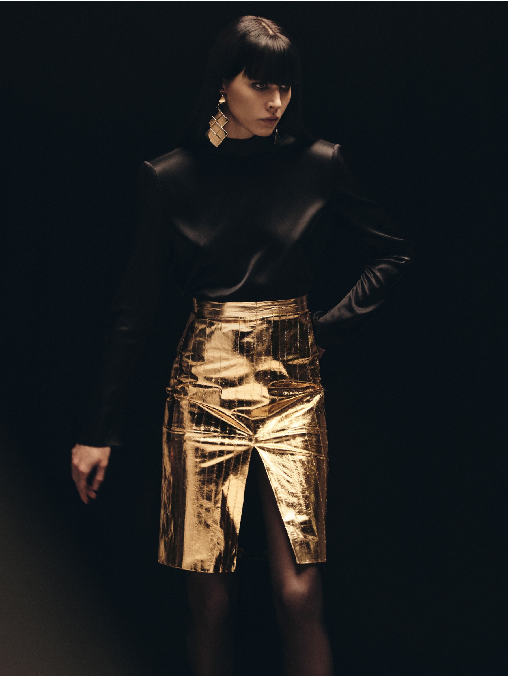 Блуза из атласного шелка с лентами